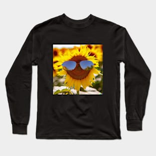 Sunflower Wearing Sunglasses Long Sleeve T-Shirt